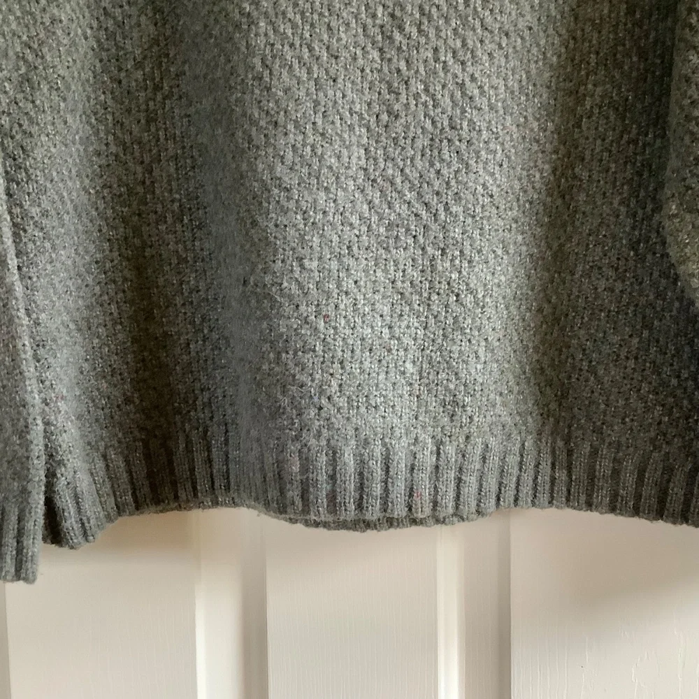 ZARA Men Cable Knit Sweater Gray Green SZ XL